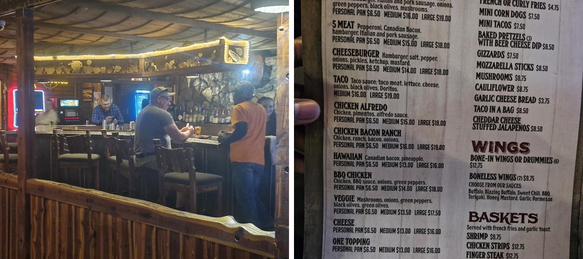 Trappers Pizzeria Menu