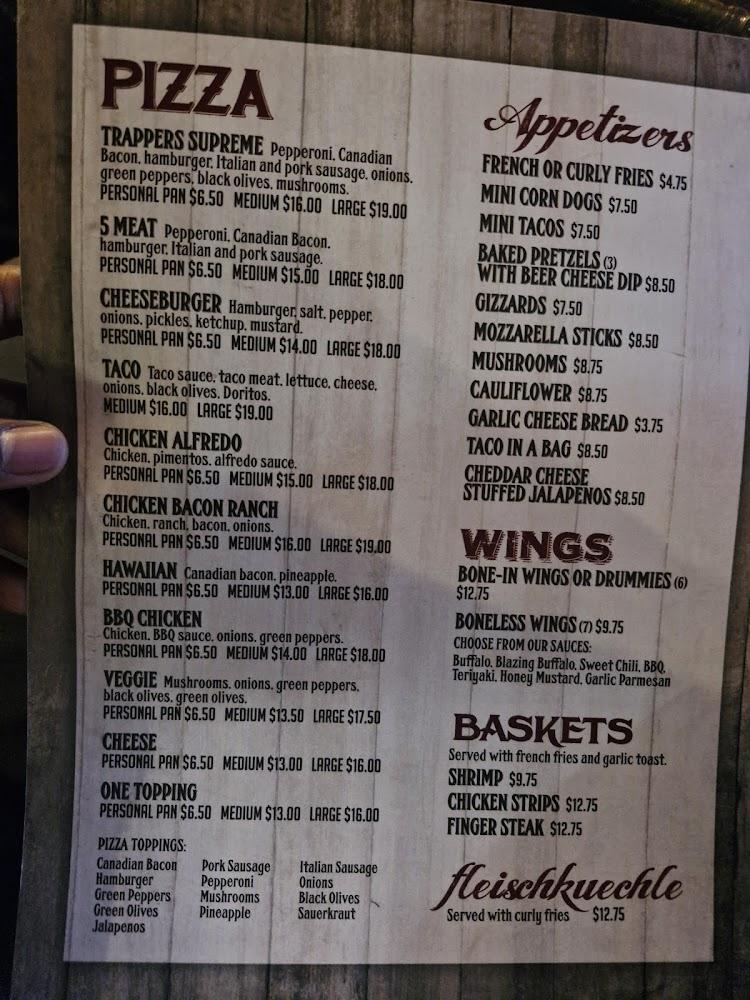 Trappers Pizzeria Menu image 1